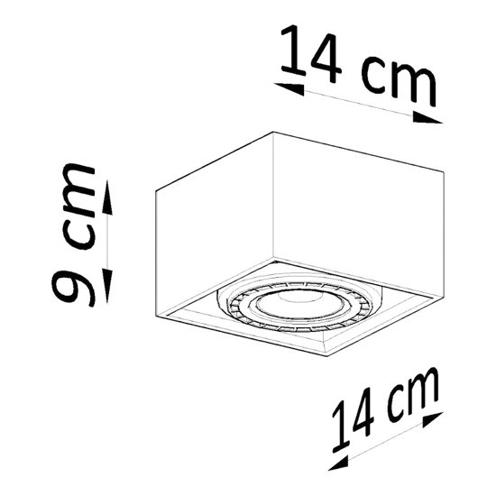 Faretto led cubo da soffitto plafoniera in cemento