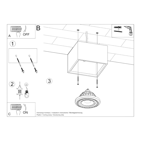 Faretto led cubo da soffitto plafoniera in cemento