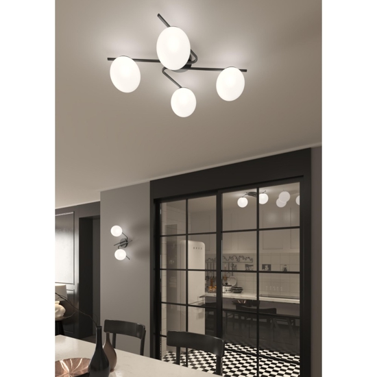 Plafoniera nera moderna top light holly