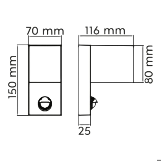 Applique da esterno moderna antracite con sensore di movimento