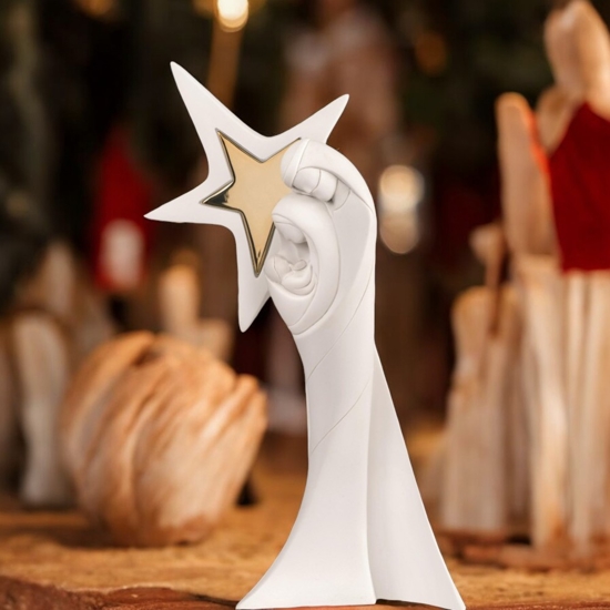 Statuina presepe moderno stella di natale oro h15 bongelli preziosi