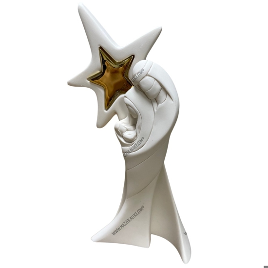 Statuina presepe moderno stella di natale oro h15 bongelli preziosi