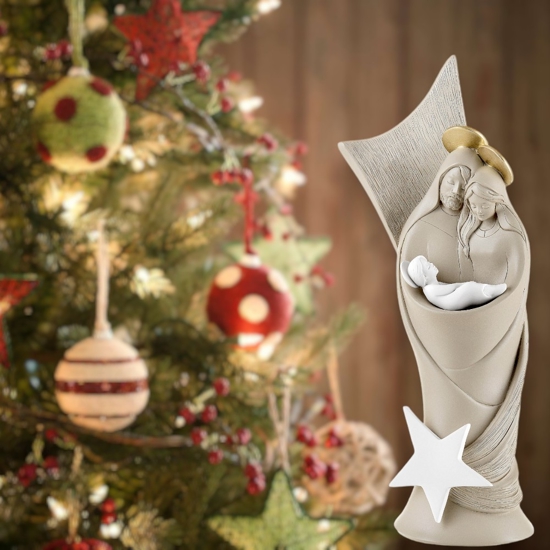 Statuina presepe di natale bongelli preziosi fascia stella h16 nocciola