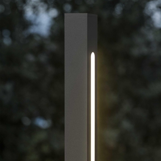 Ideal lux lampione da giardino jedi pt h160 antracite ip65 design moderno