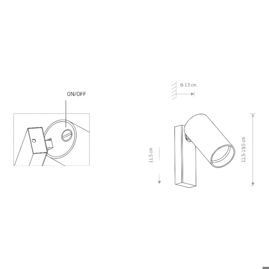 Applique orientabile bianco per comodini camera da letto moderna