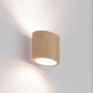 Lampada di legno applique moderna cilindro da parete