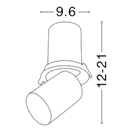 Faretto da incasso estraibile  15w 3000k orientabile bianco per cartongesso