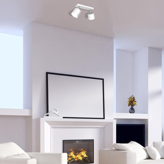 Lampada bianca da soffitto con faretti led orientabili