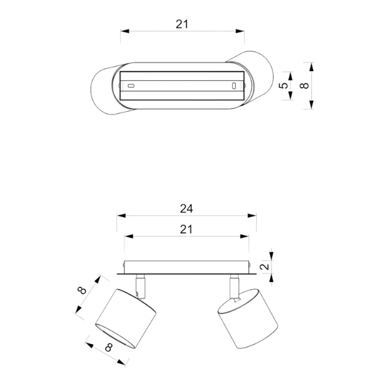 Lampada bianca da soffitto con faretti led orientabili