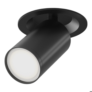 Faretto da incasso a soffitto cilindro nero orientabile