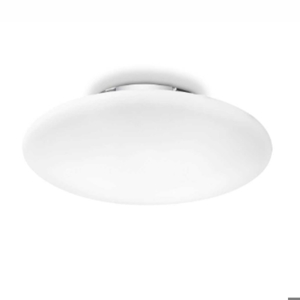 Smarties pl3 d50 ideal lux plafoniera bianca disco in vetro moderna