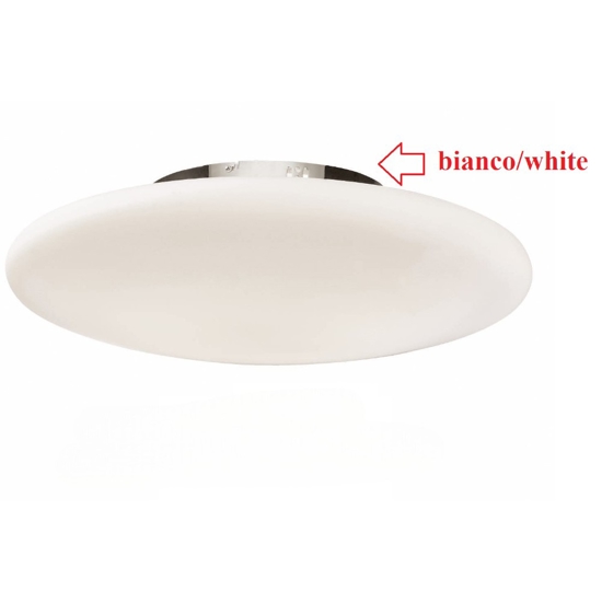 Smarties pl3 d50 ideal lux plafoniera bianca disco in vetro moderna