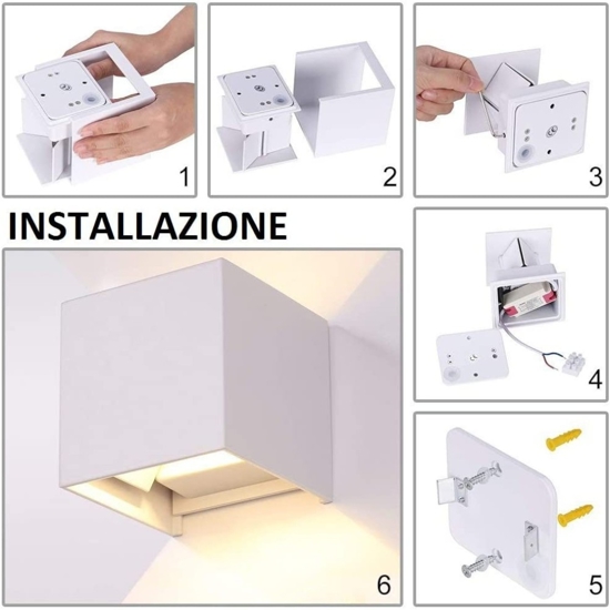 Applique pe cubo led 7w 4000k per interno marrone ip54