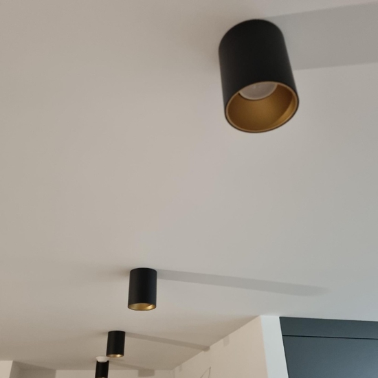 Faretto led bicolore da soffitto sporgente nero oro gu10