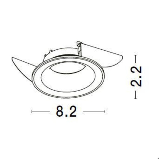 Faretto da incasso per cartongesso nero rotondo cornice sporgente