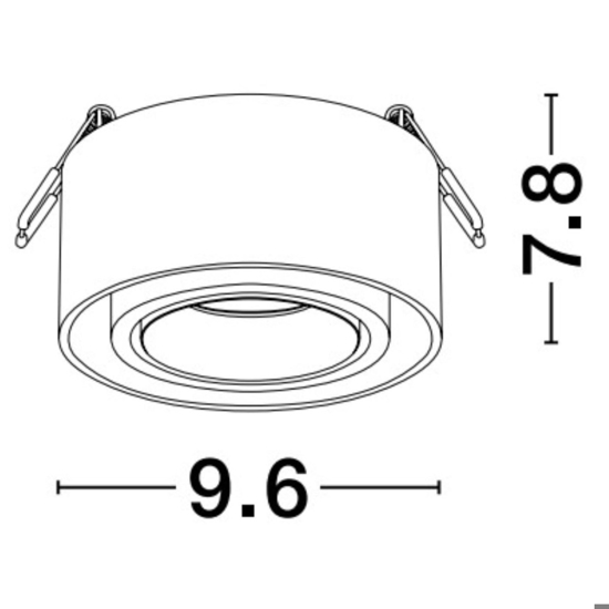 Faretto da incasso sporgente per cartongesso bianco rotondo orientabile