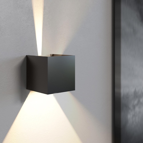 Applique led cubo isyluce 16w 3000k nero