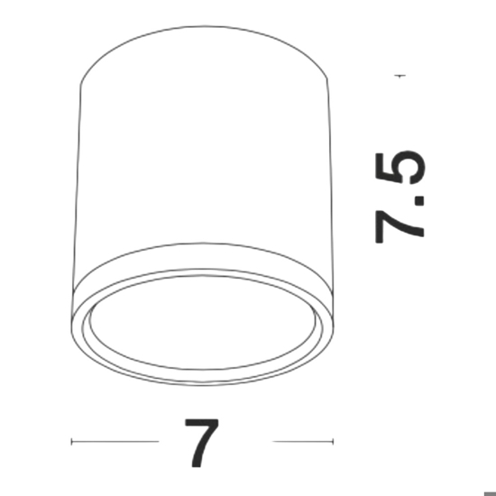 Faretto da soffitto led 7w 3000k cilindro nero