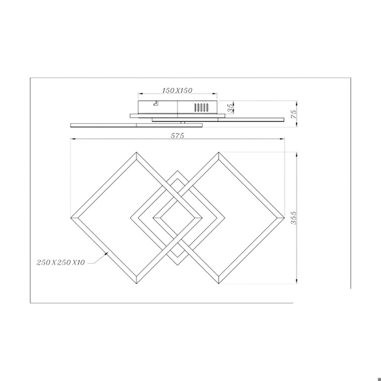 Plafoniera led 25w 3000k grigio titanio moderna dimmerabile