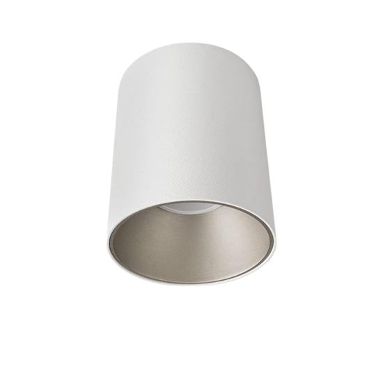 Faretto led da soffitto cilindro metallo bianco argento