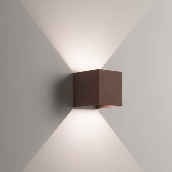 Isyluce applique 6w moderna cubo corten 3000k per interno esterno