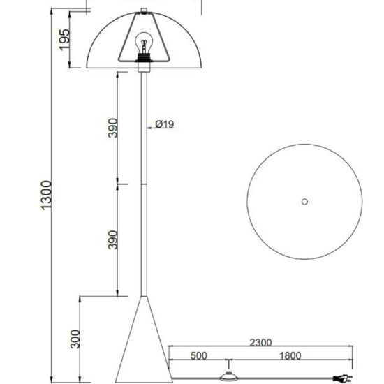 Lampada da terra nera opaca per salotto moderno