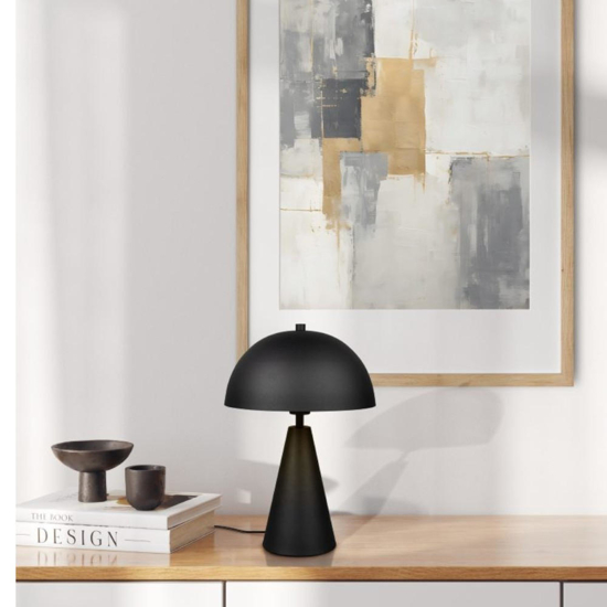 Lampada da tavolo moderna nero opaco h43cm