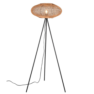 Lampada da terra per salotto contemporaneo vimini