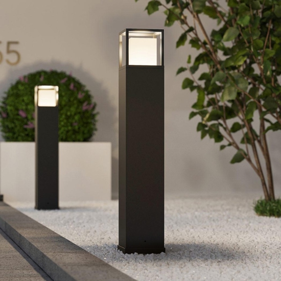 Lampione da giardino moderno grigio antracite led 14w cct ip54