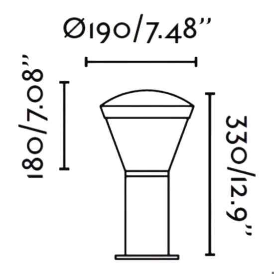 Lampioncino da esterno led 10w 3000k antracite moderno