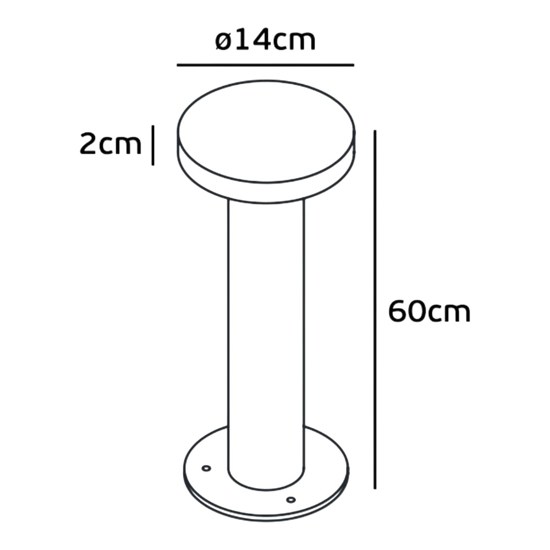 Lampione nero 60cm moderno da giardino led 7w 4000k