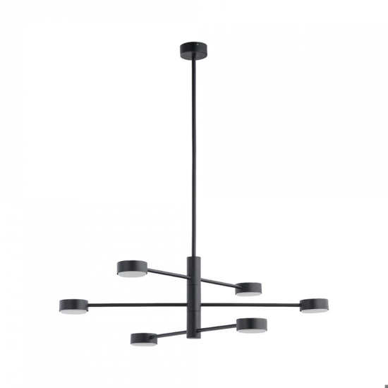 Lampadario per soggiorno moderno nero luci girevoli gx53 led