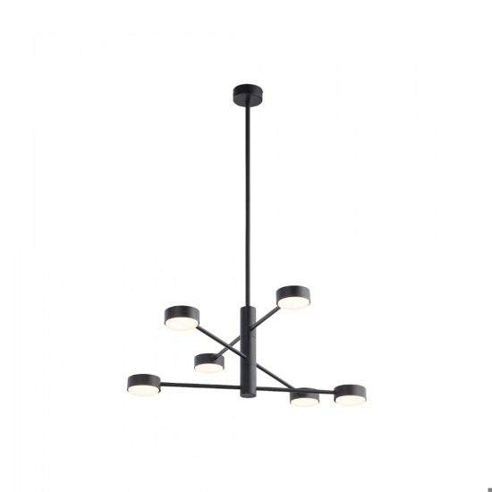 Lampadario per soggiorno moderno nero luci girevoli gx53 led