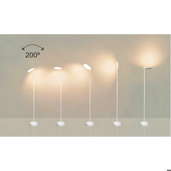 Lampada da terra nera led 30w 3000k luce orientabile moderna