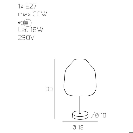 Abatjour toplight per comodino moderna vetro ambra