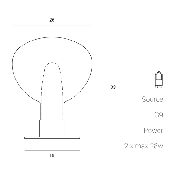 Miloox chobin lampada da tavolo design moderna dimmerabile