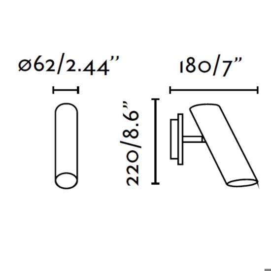 Applique da parete orientabile gu10 nero per interni