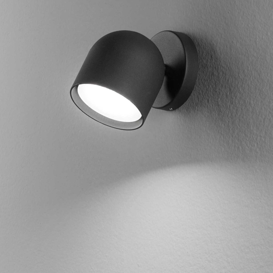 Ideal lux dodo ap1 applique orientabile nera per interni gx53 3000k