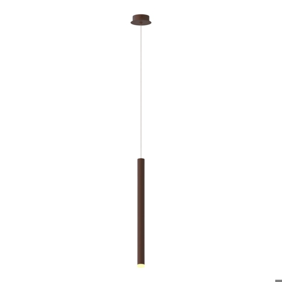 Lampada a sospensione cilindro marrone corten led 6w 3000k