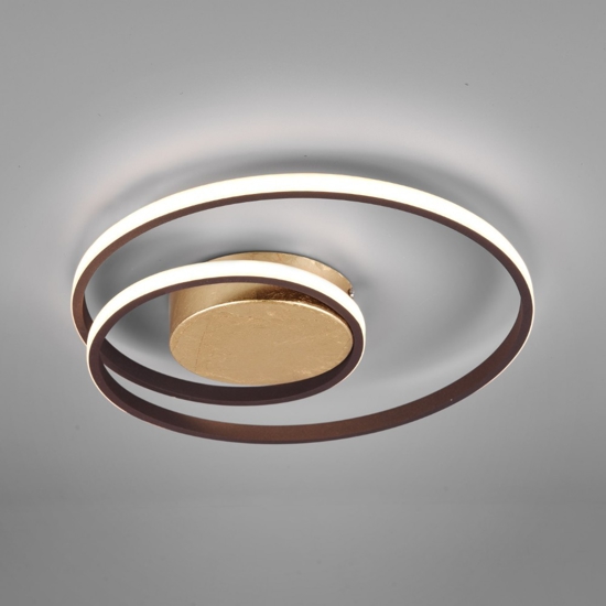 Plafoniera da soffitto led 22w 3000k dimmerabile marrone