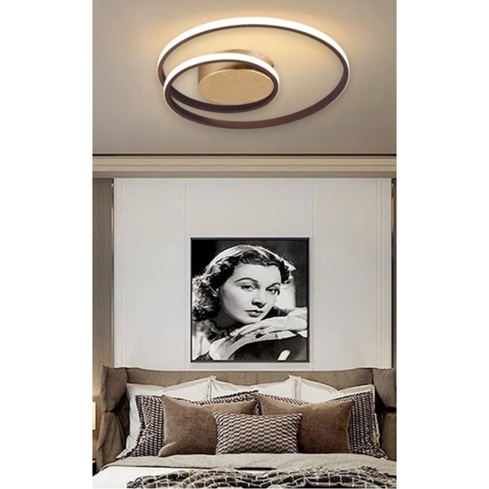 Plafoniera da soffitto led 22w 3000k dimmerabile marrone