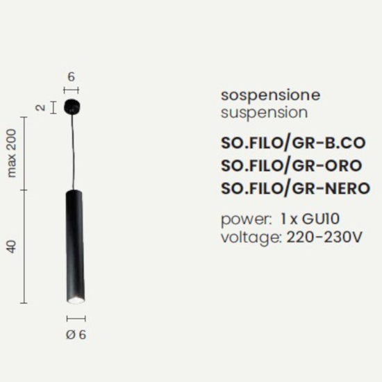 Lampada a sospensione cilindro oro filo ondaluce