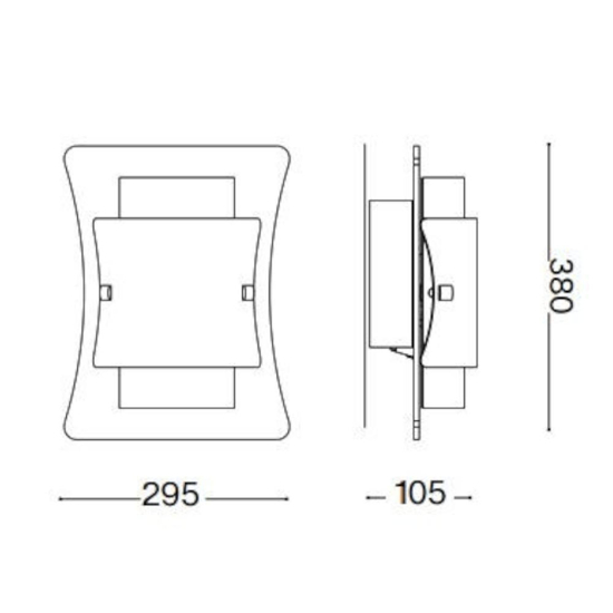 Ideal lux triplo ap2 applique moderna triplo vetro curvo