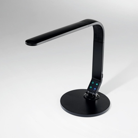 Lampada da scrivania orientabile nera led 8w dimmerabile porta usb perenz leg