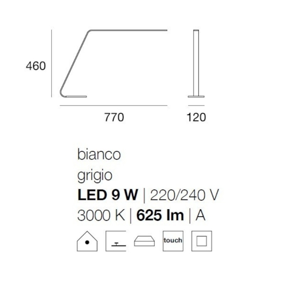 Lama stilnovo lampada da scrivania bianca led 9w 3000k dimmerabile touch