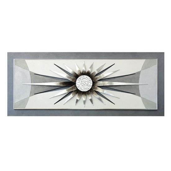 Quadro sole grigio antracite moderno 155x65 per soggiorno