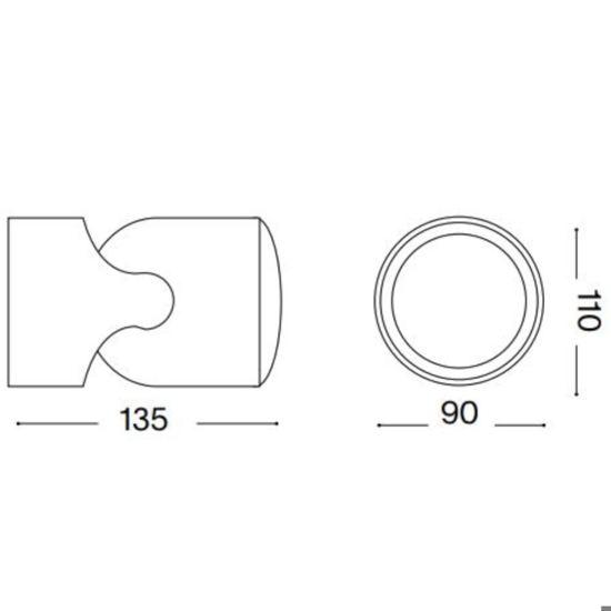 Xeno ap1 applique singolo da esterno ip44 nero orientabile ideal lux