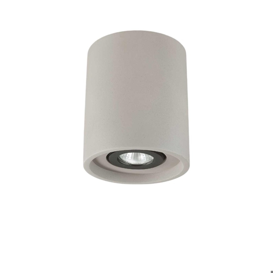 Oak pl1 round ideal lux faretto led cilindrico grigio cemento gu10