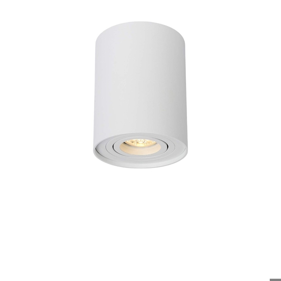 Faretto led cilindro metallo bianco da soffitto gu10 orientabile