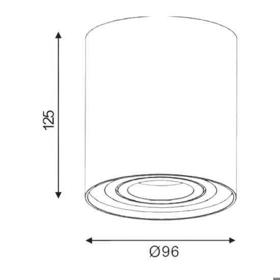 Faretto led cilindro metallo bianco da soffitto gu10 orientabile